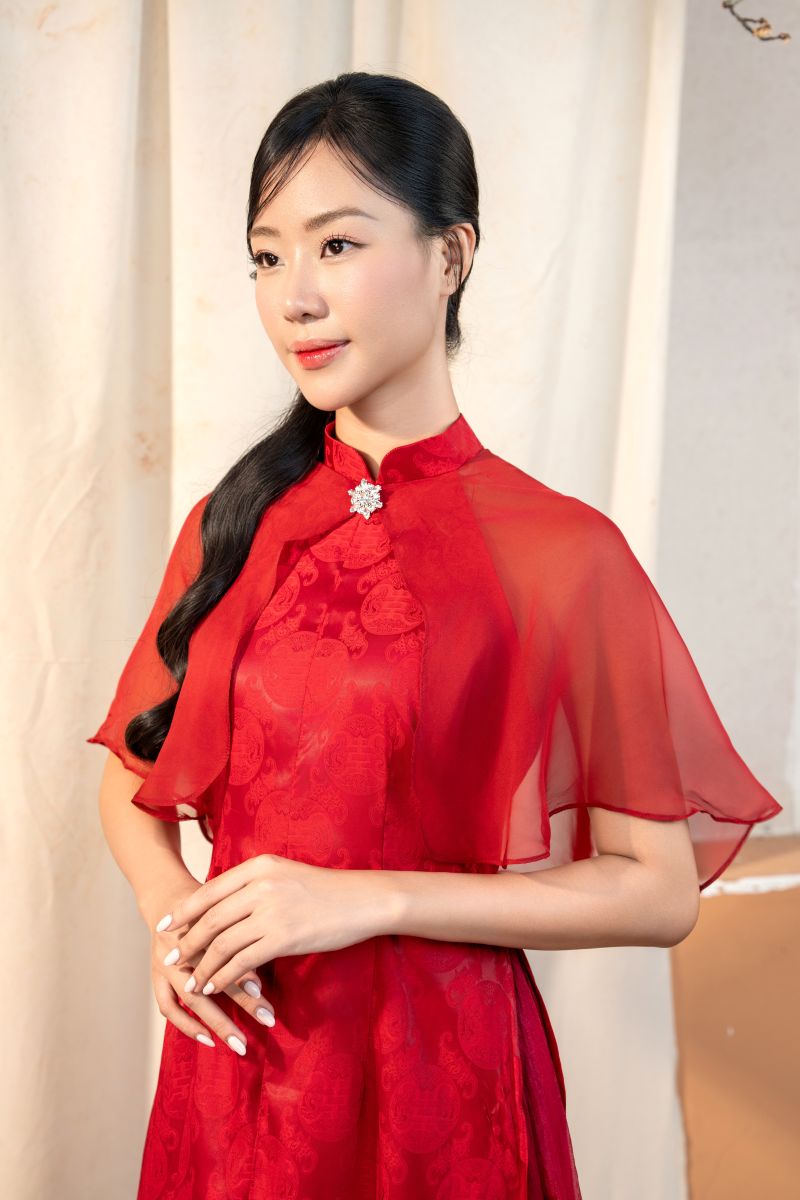 ÁO DÀI VOAN ĐÍNH ĐÁ - Ảnh 4