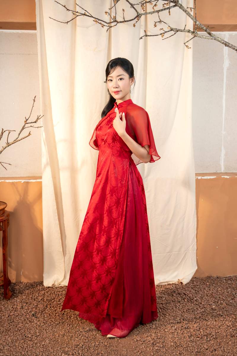 ÁO DÀI VOAN ĐÍNH ĐÁ - Ảnh 3