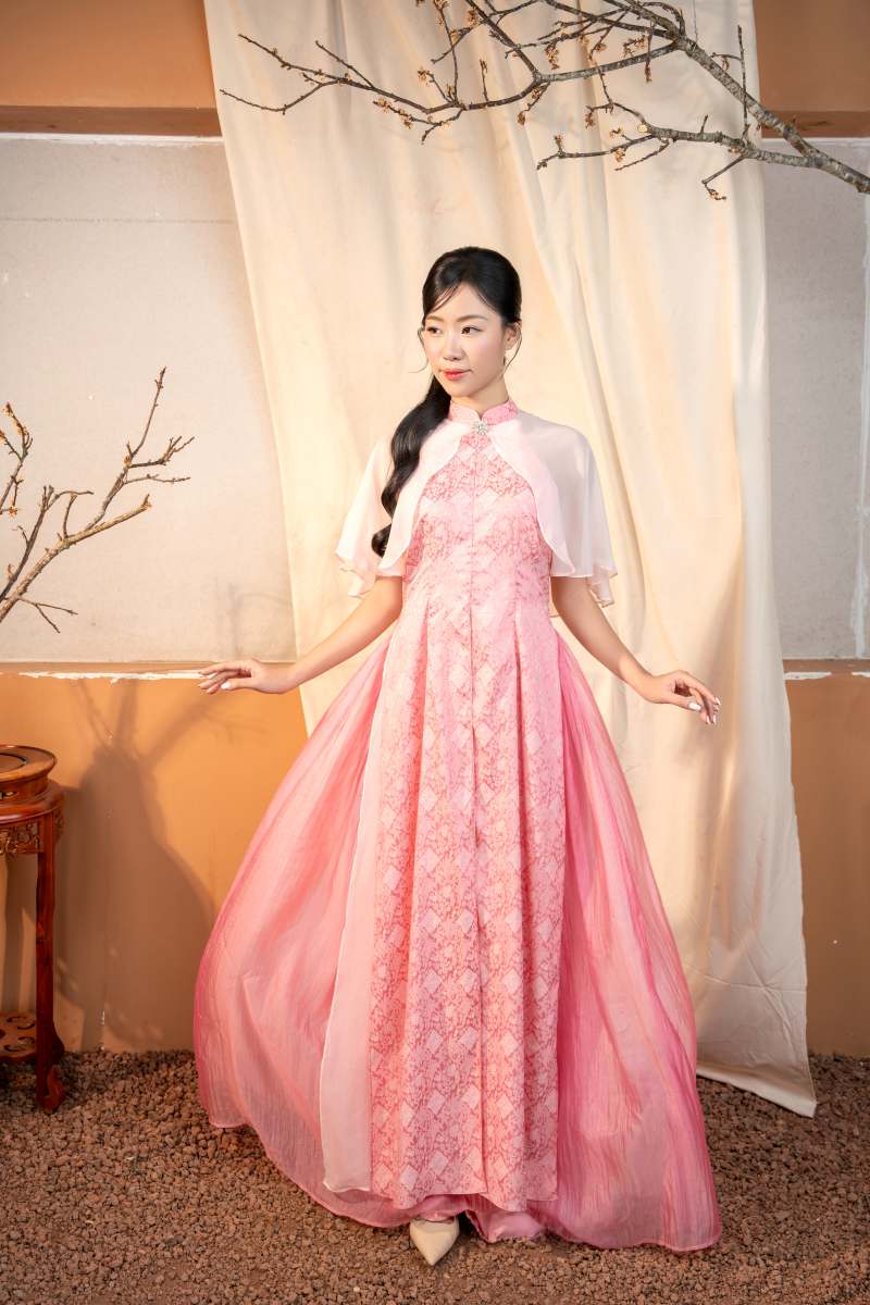 ÁO DÀI VOAN ĐÍNH ĐÁ - Ảnh 5