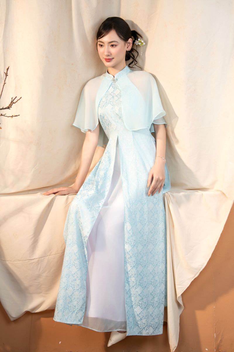 ÁO DÀI VOAN ĐÍNH ĐÁ - Ảnh 9