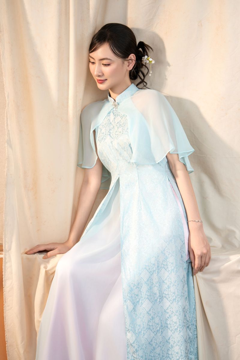 ÁO DÀI VOAN ĐÍNH ĐÁ - Ảnh 8