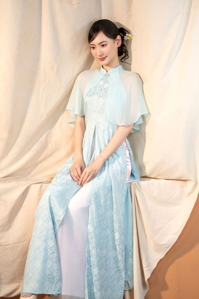 ÁO DÀI VOAN ĐÍNH ĐÁ - Ảnh 7