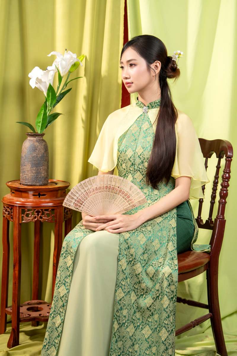 ÁO DÀI VOAN ĐÍNH ĐÁ - Ảnh 11