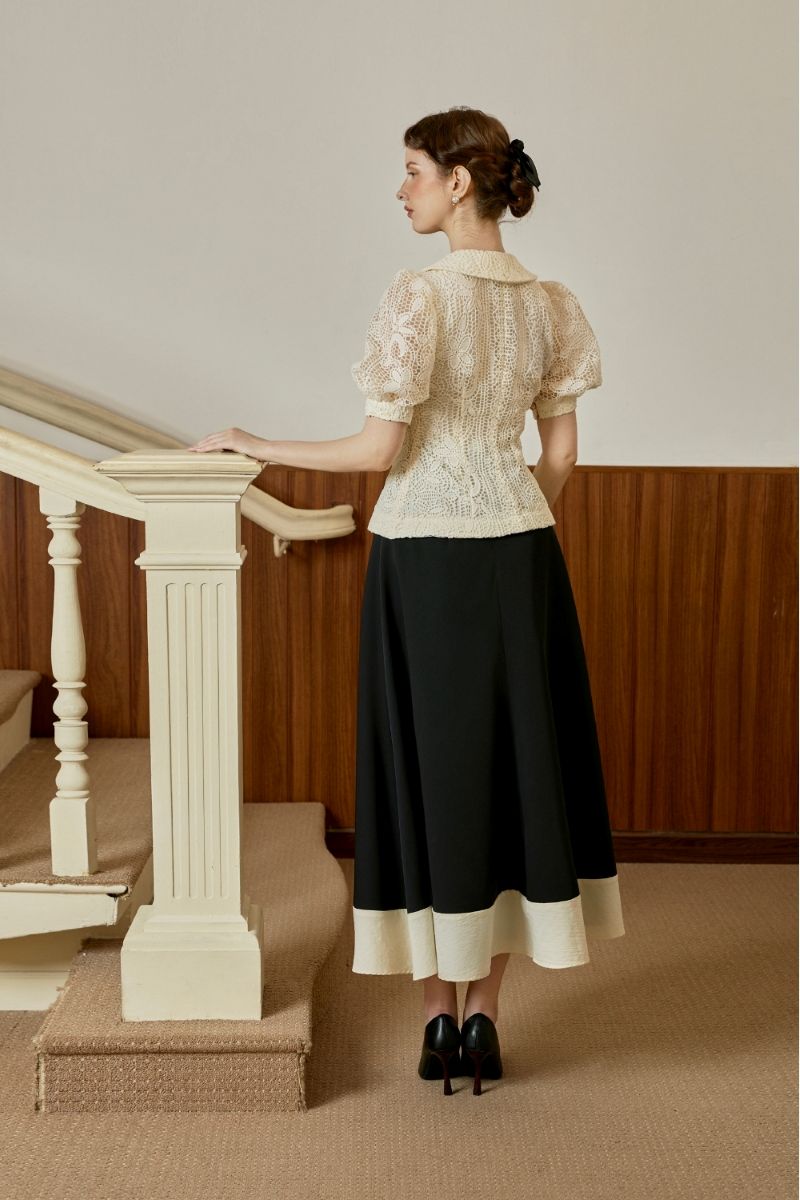 Chân Váy Xẻ Tà Phối Linen - Ảnh 7