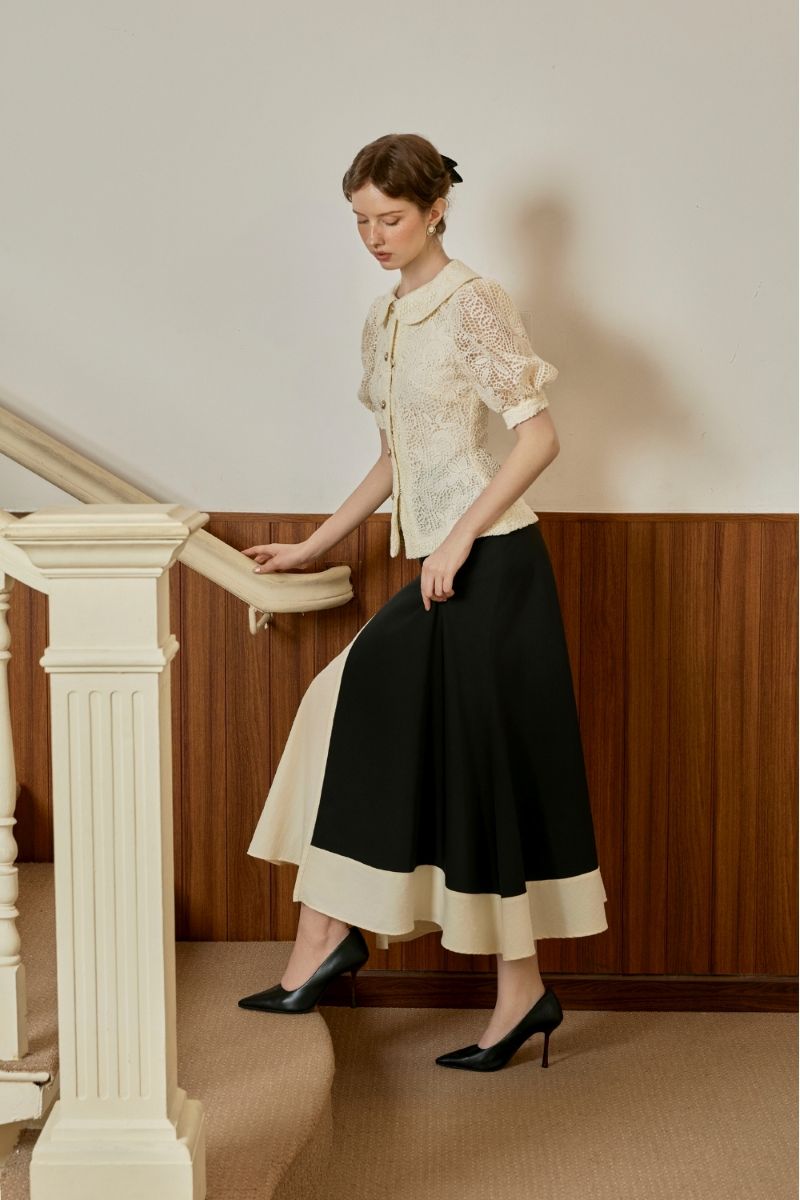 Chân Váy Xẻ Tà Phối Linen - Ảnh 6