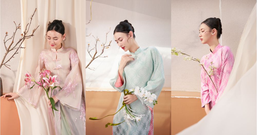 Áo dài trang nhã phù hợp đi chùa