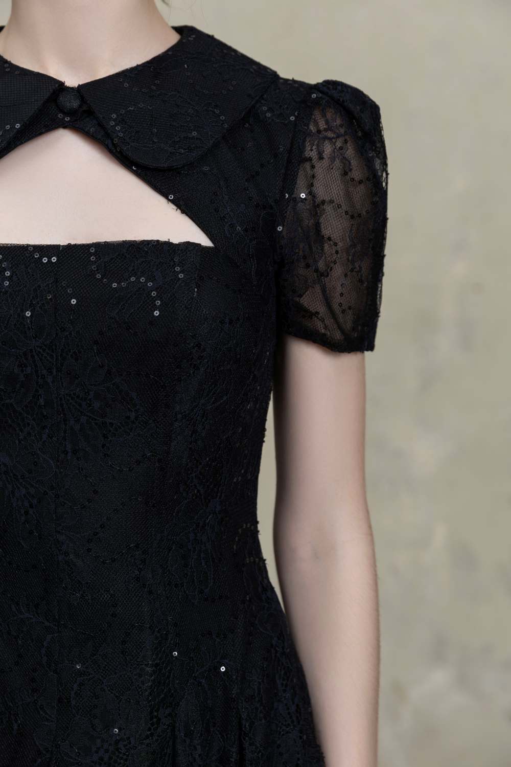 Đầm ren kim sa cổ Peter Pan - Ảnh 6